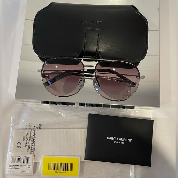 SAINT LAURENT CLASSIC 11 M-008 AVIATOR SUNGLASSES - Picture 5 of 10